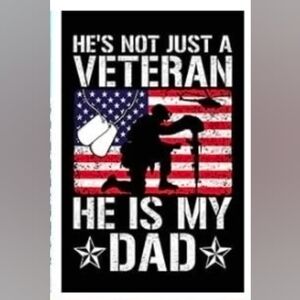 (BUY NOW)Veteran Dad Double Sided 12 x 18 Inch Yard Flag, NEW